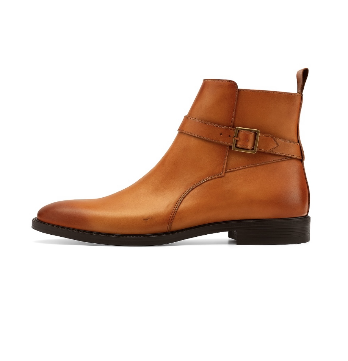 بوت مردانه ونتو مدل دوال‌باکل سگکدار بغل زیپ جنس چرم شبرو عسلی