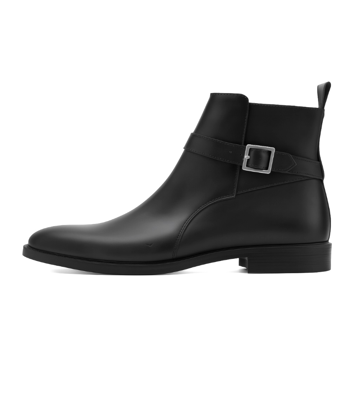 بوت مردانه ونتو مدل دوال‌باکل سگکدار بغل زیپ جنس چرم شبرو مشکی