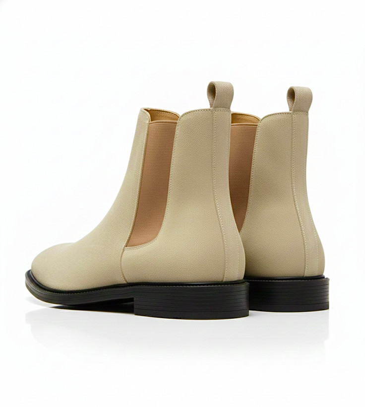 بوت چلسی چرم اشبالت(جیر) رنگ کرم